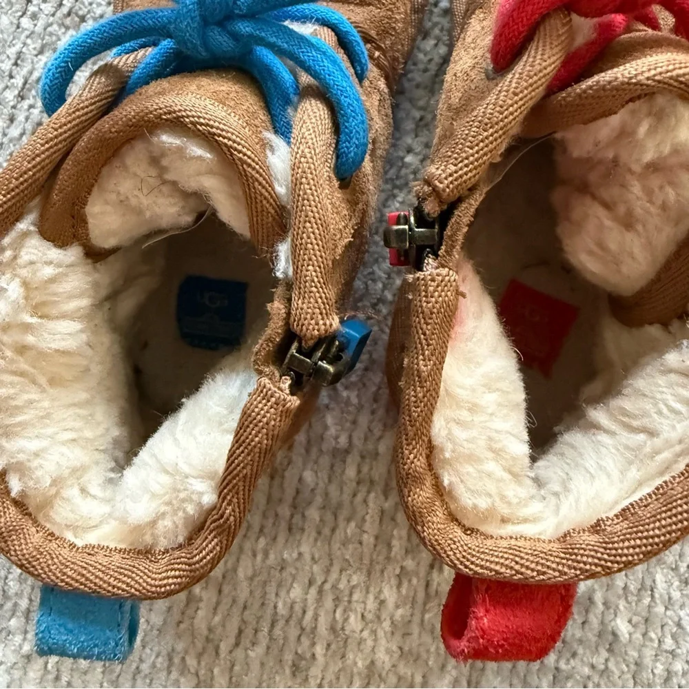 UGG x Sesame Street Kids Boots Size 11 Cookie Monster Elmo Suede Shearling